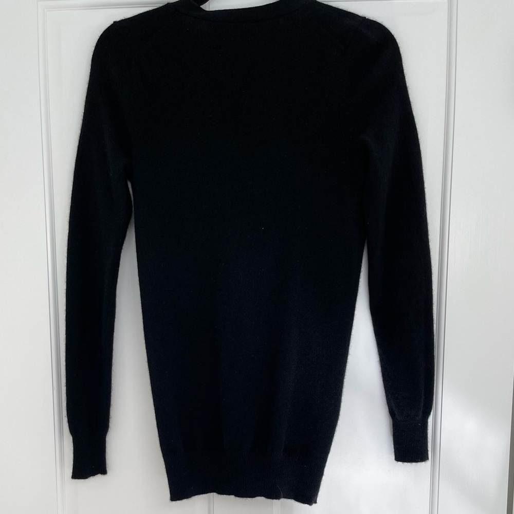 Aqua Black Cashmere Cardigan w/ Sequined Pockets (Great for the Holidays) - Picture 4 of 5